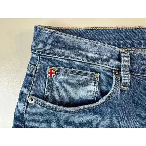 Hudson Women’s Natalie Midrise Slim Boyfriend Jean Sz 30 Medium Wash Cuffed Crop - Picture 5 of 14